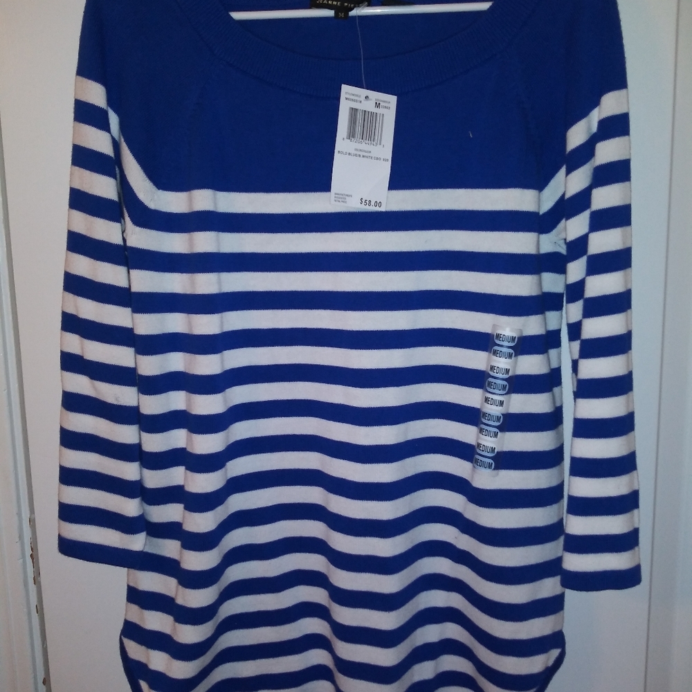 Royal Blue and white striped shirt